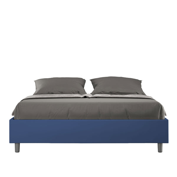 online Letto Matrimoniale Senza Testata Imbottito in Similpelle Azelia Blu Varie Misure