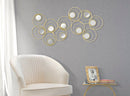 Pannello da Muro Mirror Simply 90x1,95x55 cm in Ferro MDF e Specchio Oro