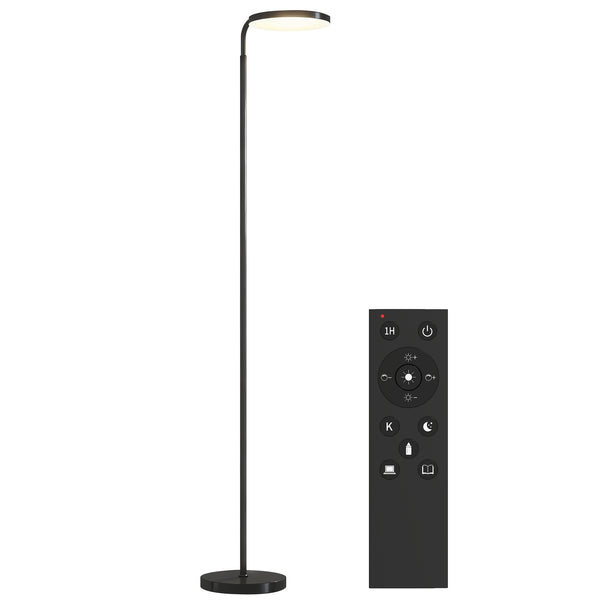 Lampada da Terra LED con Testa Girevole a 350° e Telecomando Magnetico Regolazione Luminosità Nero sconto