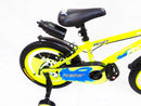 Bicicletta per Bambino 16" 2 Freni con Borraccia e Scudetto Frontale Gialla e Blu
