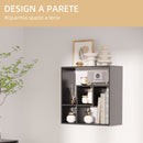 Libreria da Parete 60x25x60 cm Ripiani Asimmetrici in Legno Truciolare Nero