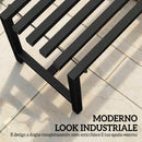 Panchina Moderna Industriale da Esterno 117x36x44 cm Senza Schienale in Acciaio Nero      