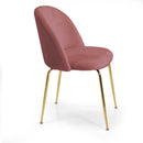 Sedia Sammi 50x57xh47/77,5 cm in Tessuto Velluto Rosa Antico/Oro
