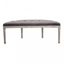 Panca Margi in Velluto Taupe 125x45x48 h cm in Legno Marrone