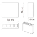 Pattumiera per Raccolta Differenziata 4 Scomparti Capacità 240 lt 120x30x80 cm in Acciaio Antracite 