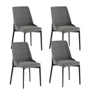 Set 4 Sedie Ambra 48x58,5x89 cm in Tessuto Easy-Clean Grigio Scuro       