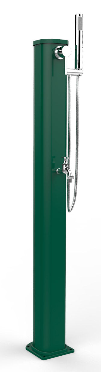 online Doccia Solare da Esterno Giardino 20L Miscelatore Doccetta e Lavapiedi Arkema Jolly Go Verde Scuro