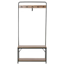 Appendiabiti Panchina per Ingresso con Scarpiera 80,5x30x170 cm in Acciaio e Truciolato  Rovere e Nero
