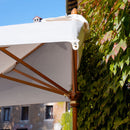 Mezzo Ombrellone da Giardino 2x3m Palo in Legno Ecrù