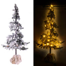 Albero di Natale Luminoso con LED e Pigne in PVC H143cm Juta Verde Innevato