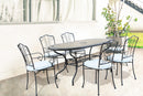 Tavolo Ovale Nereo 160x90x74 h cm in Acciaio Tortora