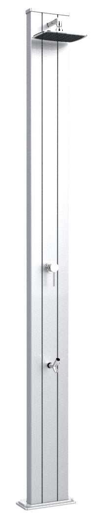 prezzo Doccia Solare da Esterno Giardino 30L Miscelatore e Lavapiedi Arkema Spring S Inox Paint
