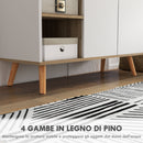 Mobile Multiuso Salvaspazio 95x35x85 cm in Truciolato Bianco