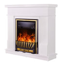 Camino Elettrico da Pavimento 100x103,4x30 cm Effetto Fiamma 2000W Rodos & Meridian Bianco