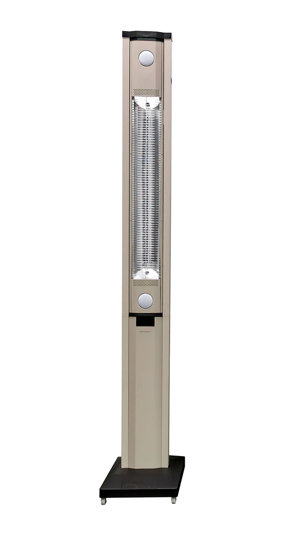online Stufa Elettrica ad infrarossi da Esterno 50x25x200 cm in Fibra di Carbonio con Luce Led Skyline Mocca Mousse