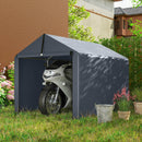 Tenda Garage 162x221,5x163 cm con Copertura Rinforzata Impermeabile e Ingresso Zip in Acciaio Zincato Grigio      