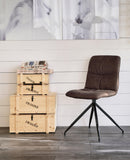 Set 2 Sedie 43x38xH86,5 cm in Microfibra Effetto Velluto Alba Marrone