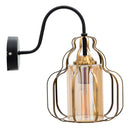 Lampada da Muro Iron Class 21x30x32 cm in Ferro e Vetro Oro e Nero