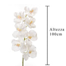 Set 3 Orchidea Artificiali Vanda Altezza 100 cm Bianco