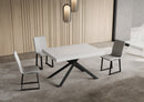 Tavolo Allungabile 120-380x90x74 cm Niket Bianco Frassino Gambe Antracite
