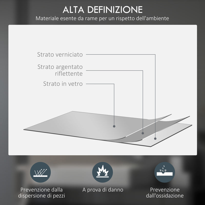 Specchio Bagno Ø60 cm con Luci LED Regolabili Interruttori Touch e Design Antiappannamento      
