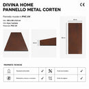 Set 6 Pezzi Pannello Decorativo Effetto Metallo 120x60 cm in PVC UV Ultra Slim Corten  