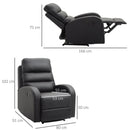 Poltrona Relax Reclinabile con Poggiapiedi in Similpelle Nera 