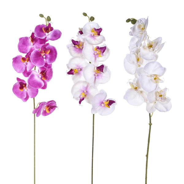 Set mit 12 künstlichen Phalaenopsis mit 8 Blüten, Höhe 65 cm, mehrfarbig acquista