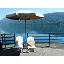 Ombrellone da Giardino Ø2 m Palo Ø33 mm in Acciaio Maffei Venezia Duplex Ecru/Tortora