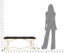 Panca Sunshine 120x40x45 cm in Ferro e Specchio Oro e Nero