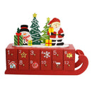 Calendario in Legno 34x10x24 cm Slitta Rossa