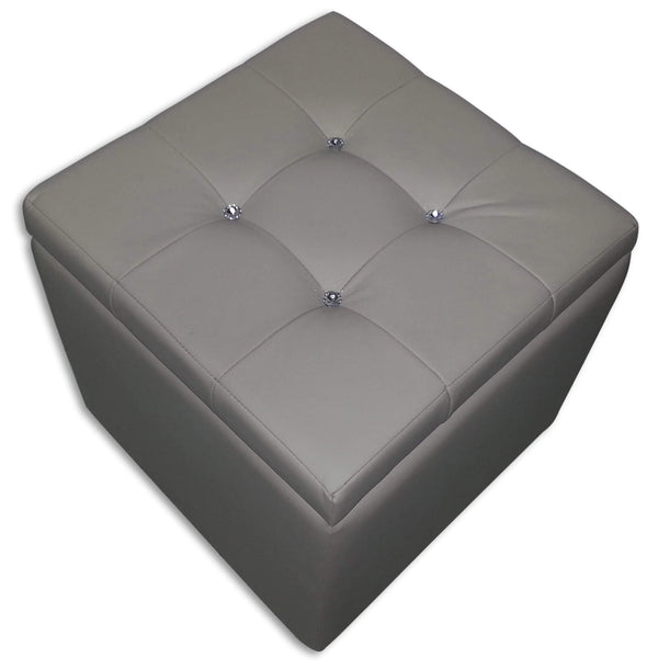 Cube Pouf Container aus Kunstleder und Tortora Renier Kristallen acquista