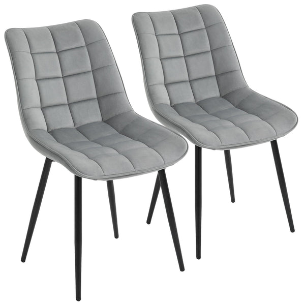 Set aus 2 gepolsterten Stühlen 46 x 58,5 x 85,5 cm in grauem Samtstoff online