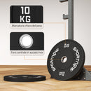 Set 2 Dischi Pesi da 10kg con Foro da 2"/5 cm per Manubri e Bilancieri in Gomma Nero   