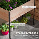 Fioriera da Giardino con Fori di Drenaggio e 4 Ruote 99x42x81 cm in Legno di Abete e Acciaio Naturale