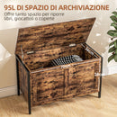 Cassapanca in Legno Stile Industriale 80x40x49cm Contenitore 95L Marrone 