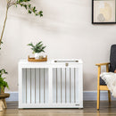 Casetta per Cani Taglia Media 80x50x56,5 cm con 2 Porte Bloccabili Gabbia in Acciaio e MDF Bianco  