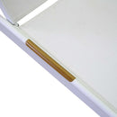 Lettino Prendisole da Giardino 206x68xh32/102 cm in Alluminio Medford Bianco-4