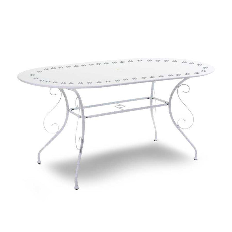 Tavolo da Giardino 160x90xh72 cm in Metallo New Old Bianco-1