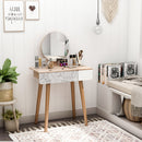 Consolle Trucco 70x39x120 cm con Specchio e Cassetto  Jungle Bianco e Rovere