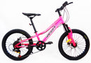 Bicicletta Mountain Bike MTB Ragazza 20" 7V in Acciaio Fucsia Fluo