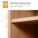 Credenza con 2 Ante e 5 Ripiani in Legno e Bianco 80x32x90.5 cm Seconda Scelta