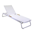 Lettino Prendisole da Giardino 206x68xh32/102 cm in Alluminio Medford Bianco