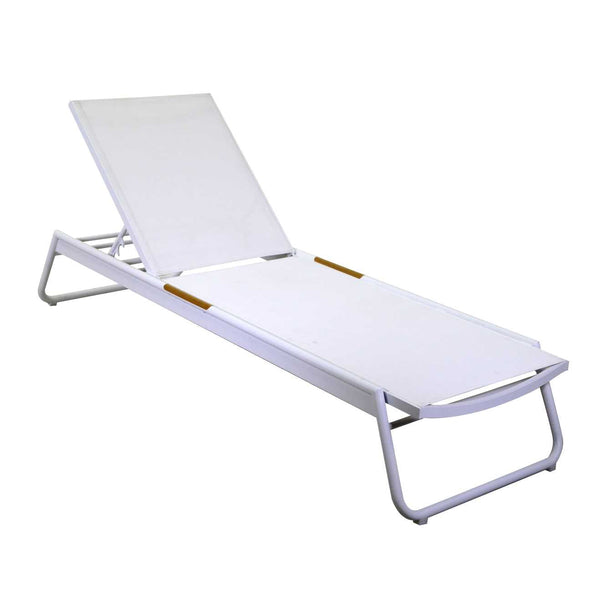 acquista Lettino Prendisole da Giardino 206x68xh32/102 cm in Alluminio Medford Bianco