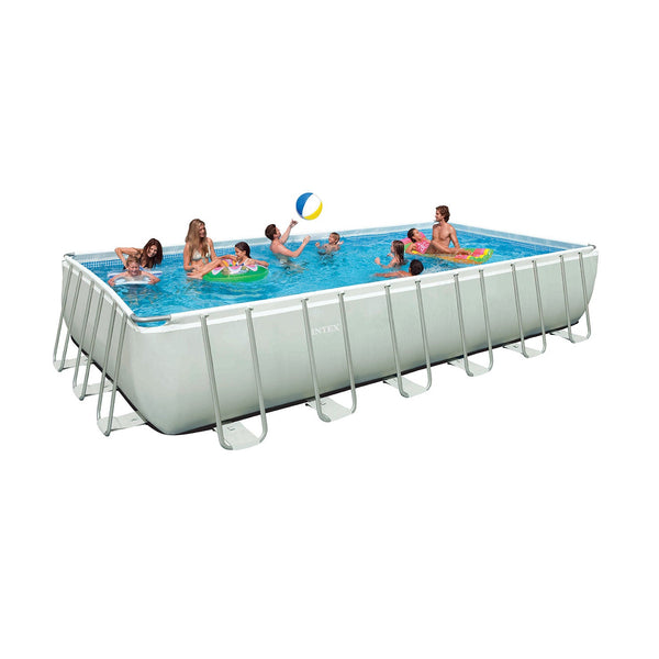 prezzo Oberirdischer rechteckiger Pool H132x732x366cm mit Leiterpumpe und Intex Ultra Rahmenabdeckungen