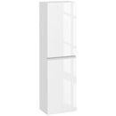 Mobile Bagno Alto a Colonna 35 x 25 x 120 cm con Ante e Ripiani Regolabili Laccato Bianco Lucido      