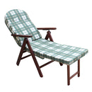 Poltrona 4 Posizioni Relax Faggio con Cuscino e Prolunga 84/40x 60x100 h cm in Cotone Verde