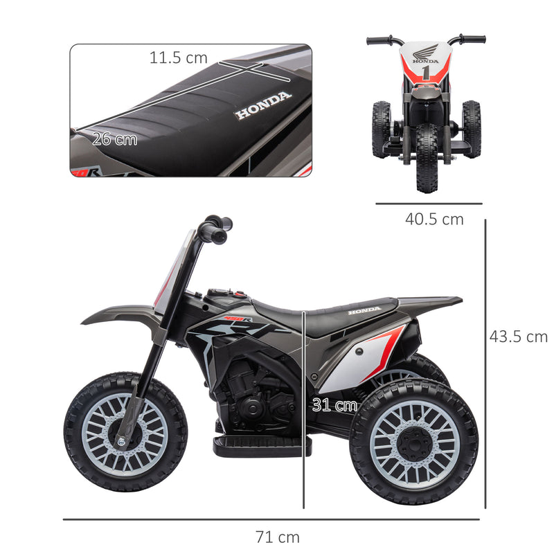 Moto Elettrica per Bambini Licenza Honda CRF450RL 6V Velocità: 3 km/h Grigio  