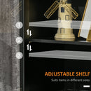 Armadietto 2 Ante con Ripiano Regolabile e Spazi Aperti  80x40x94,3 cm in MDF e Legno Nero