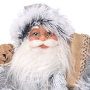 Puntale tessuto Babbo Natale grigio e beige cm Ø22xh30